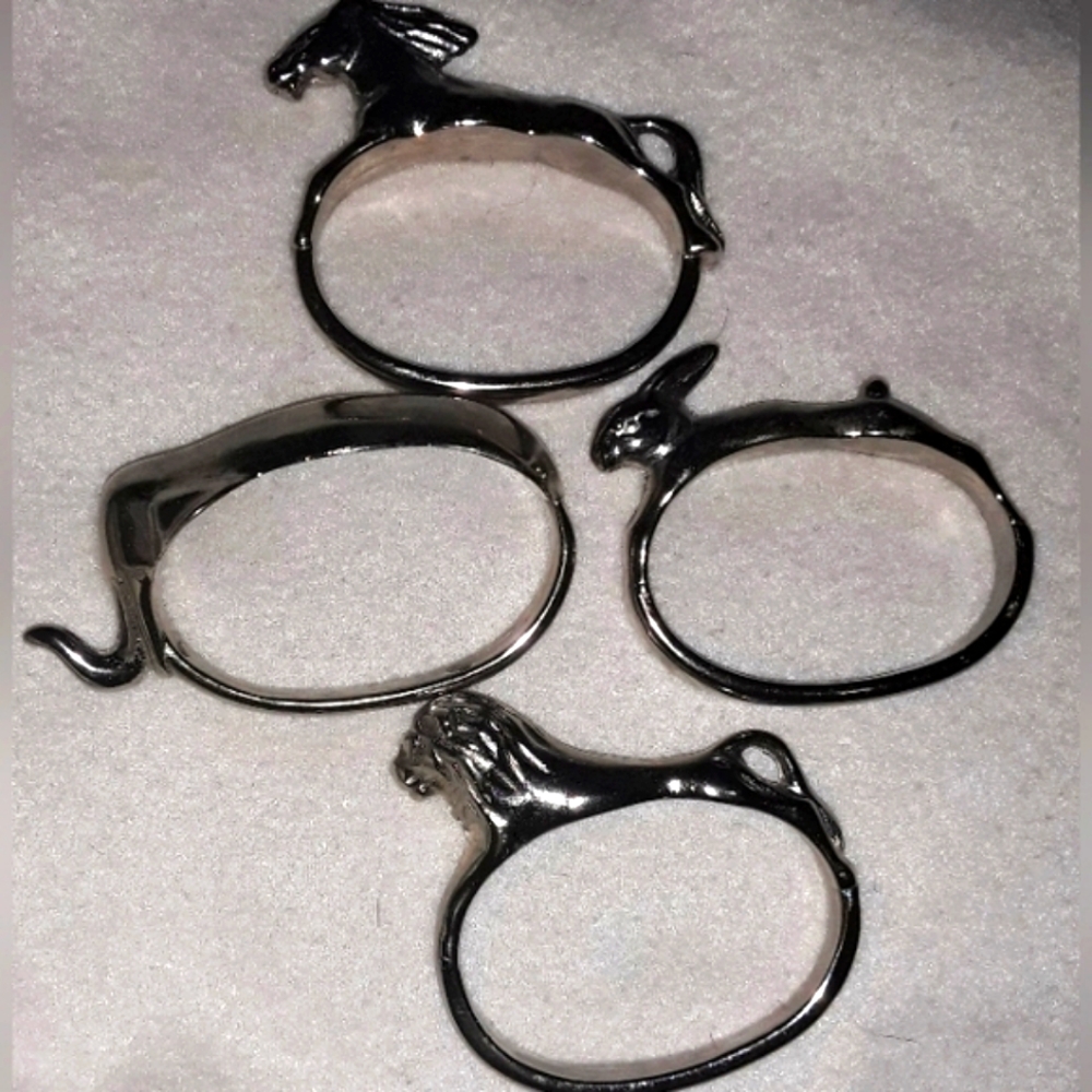 Silver plated animal napkin holders set of 4